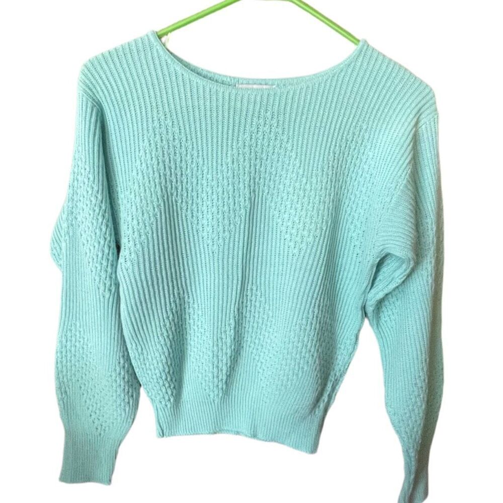 Vintage Fortune Knits , Inc. size medium light blue sweater.